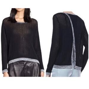 NEW Rag & Bone Arianna Pullover Sweater Womens S Perforated Split Back Cotton